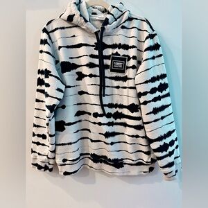 Burberry Monochrome Patterned Hoodie- Size Large- Black & White